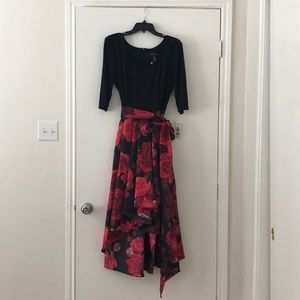 black with roses designed dresses.